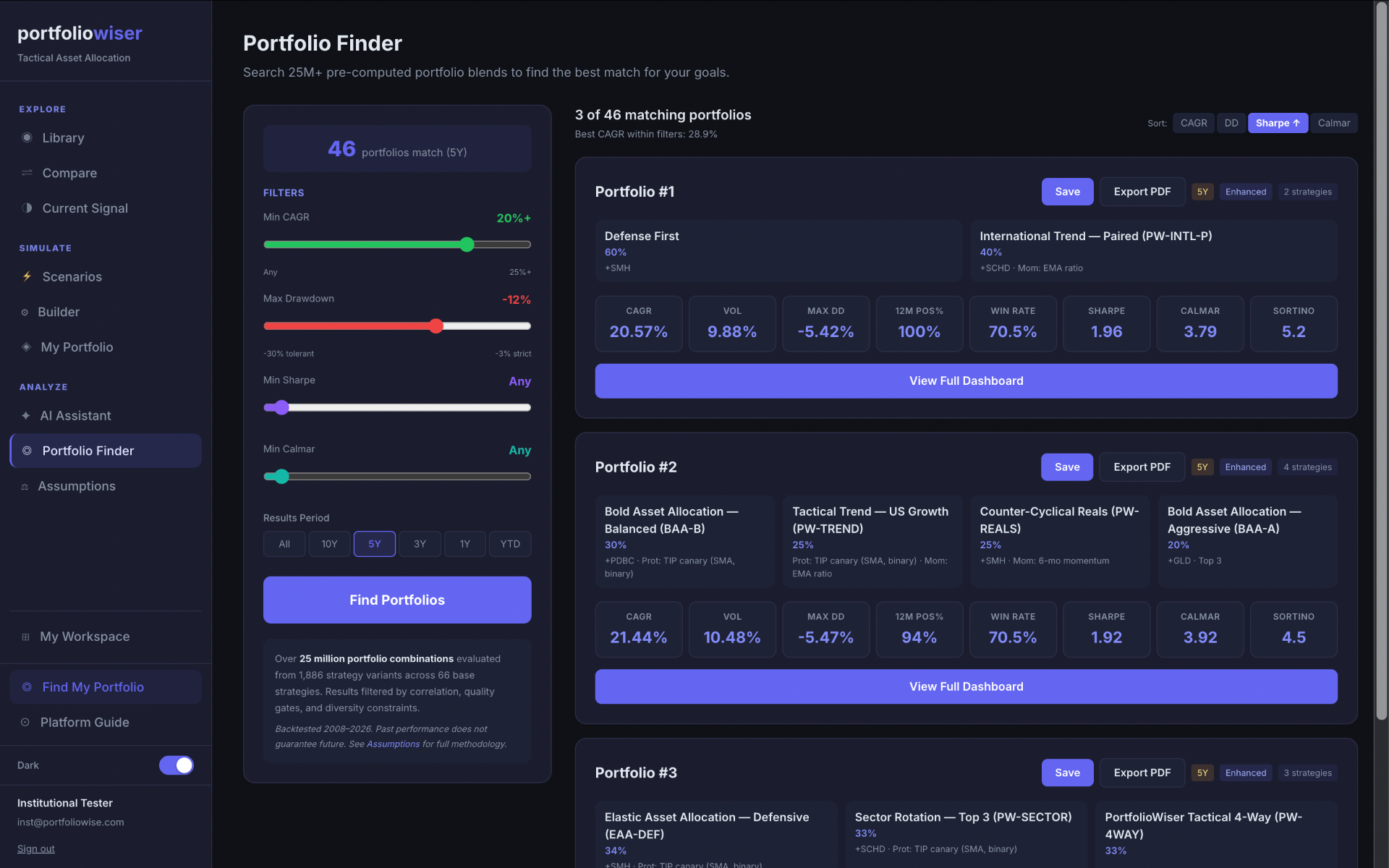 Portfolio Finder screenshot