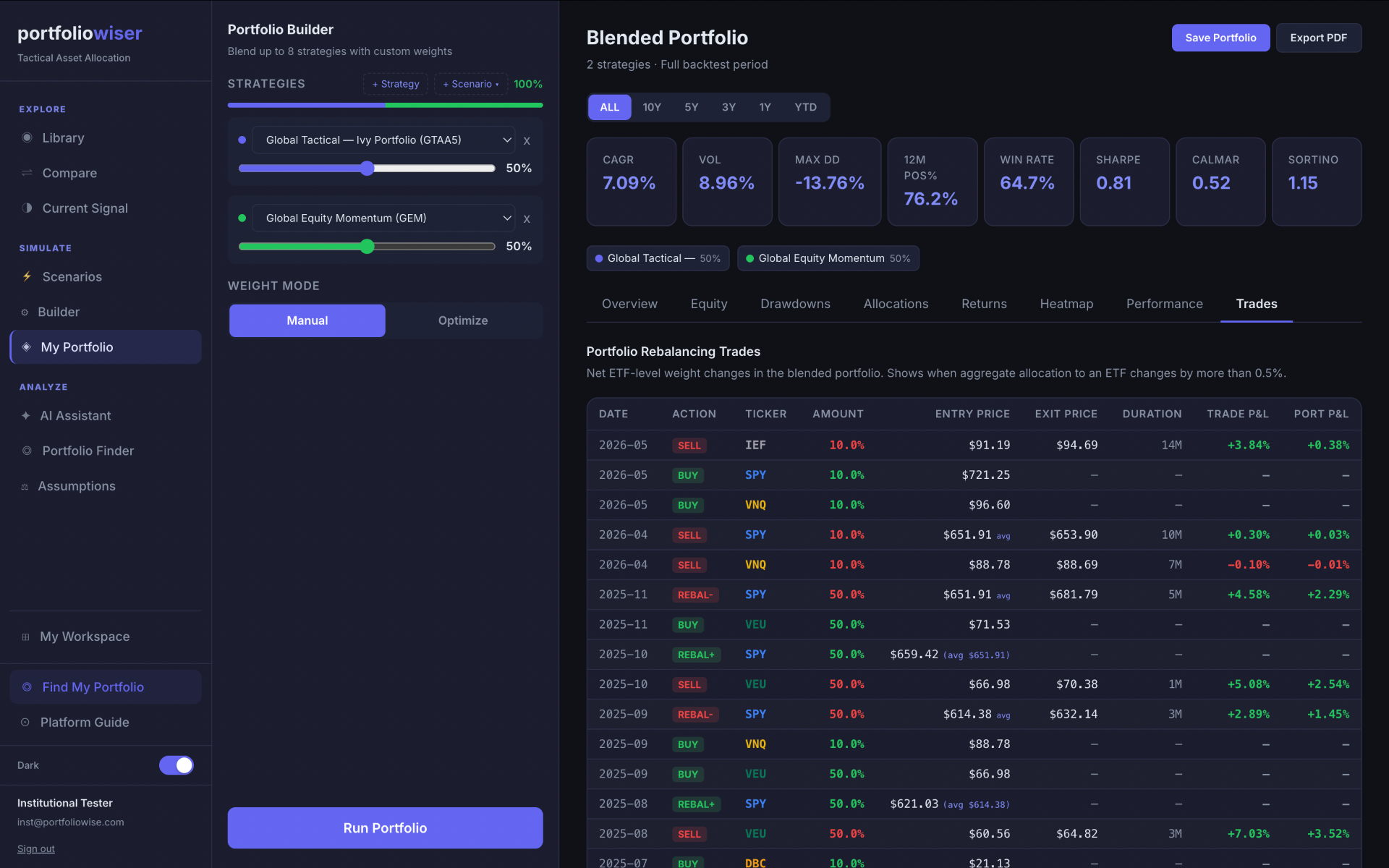 Portfolio Builder screenshot